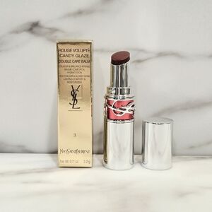 YSL Candy Glaze Lip Gloss Stick Double Care Balm 03 Cacao No Boundry NEW IN BOX
